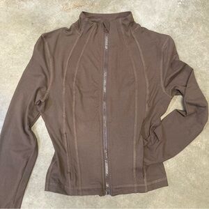 RNWY Brown XS Women's Track Jacket Full Zip Thumbholes Cropped Activewear NWT